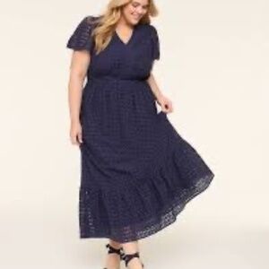 Eyelet Flutter Sleeve Maxi Dress – NWT – Size 26 – Perfect Easter Dress 🌸